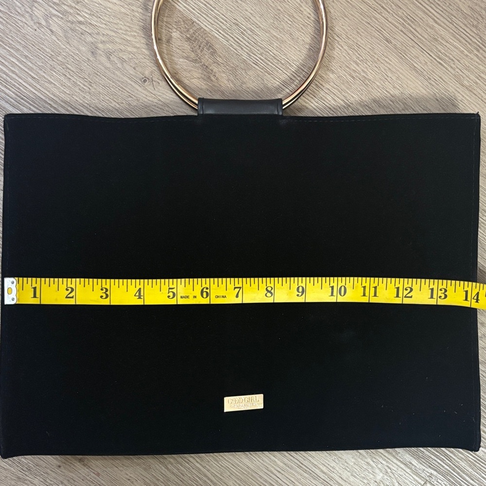 Chic Black Clutch with Gold Handle